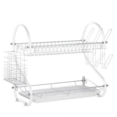 Lewis's 2 Tier Dish Drainer For Kitchen Sink - Chrome 2 Lewis's 2 Tier Dish Drainer For Kitchen Sink - Chrome - Image 2