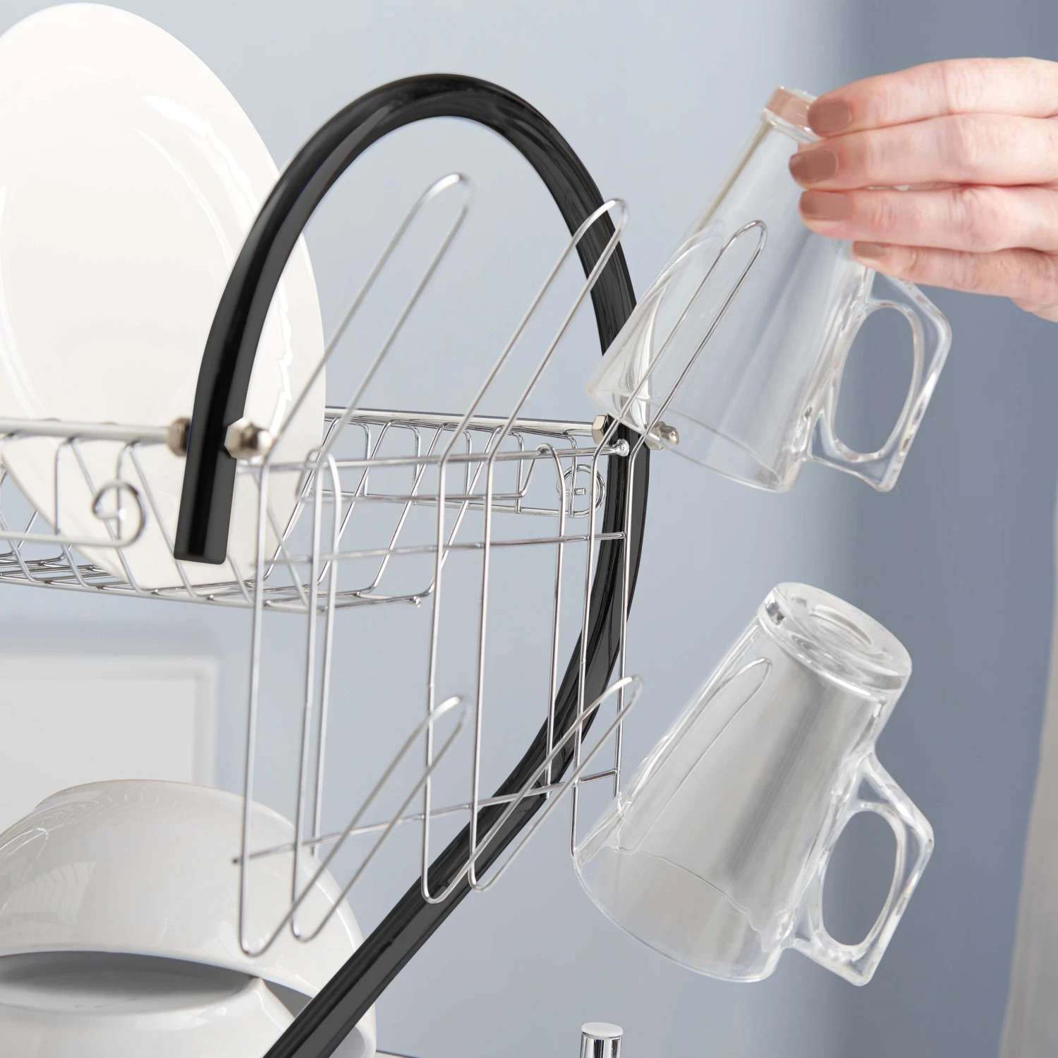 Lewis's 2 Tier Dish Drainer For Kitchen Sink - Black 3 Lewis's 2 Tier Dish Drainer For Kitchen Sink - Black - Image 3