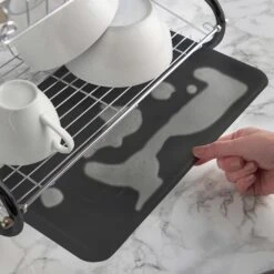 Lewis's 2 Tier Dish Drainer For Kitchen Sink - Black 7 Lewis's 2 Tier Dish Drainer For Kitchen Sink - Black -Home Furnishing Serie Shop 2072098 IMAGE6