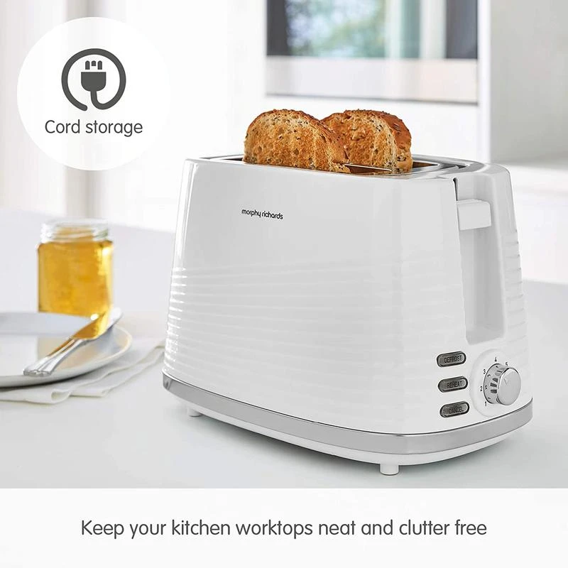 Morphy Richards Dune 2 Slice Toaster - White 2 Morphy Richards Dune 2 Slice Toaster - White - Image 2