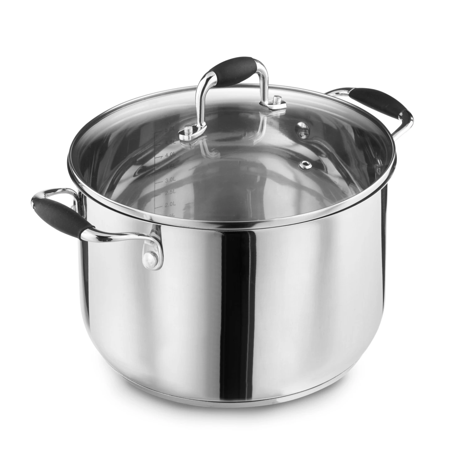 Lewis's Stainless Steel Stockpot 24cm With Glass Lid - Silver 1 Lewis's Stainless Steel Stockpot 24cm With Glass Lid - Silver