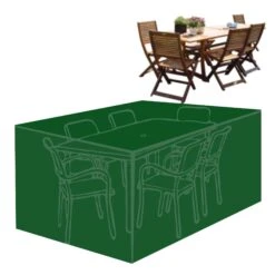 Silver & Stone Outdoor Furniture Cover For 6 Seater Rectangle 270 X 186 X 89cm Green