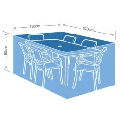 Silver & Stone Outdoor Furniture Cover For 6 Seater Rectangle 270 X 186 X 89cm Green -Home Furnishing Serie Shop 23972521