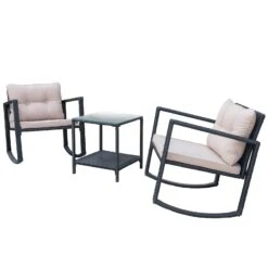 Outsunny Rattan Rocking Chair Set - Black -Home Furnishing Serie Shop 24sa9417dc18a3d33