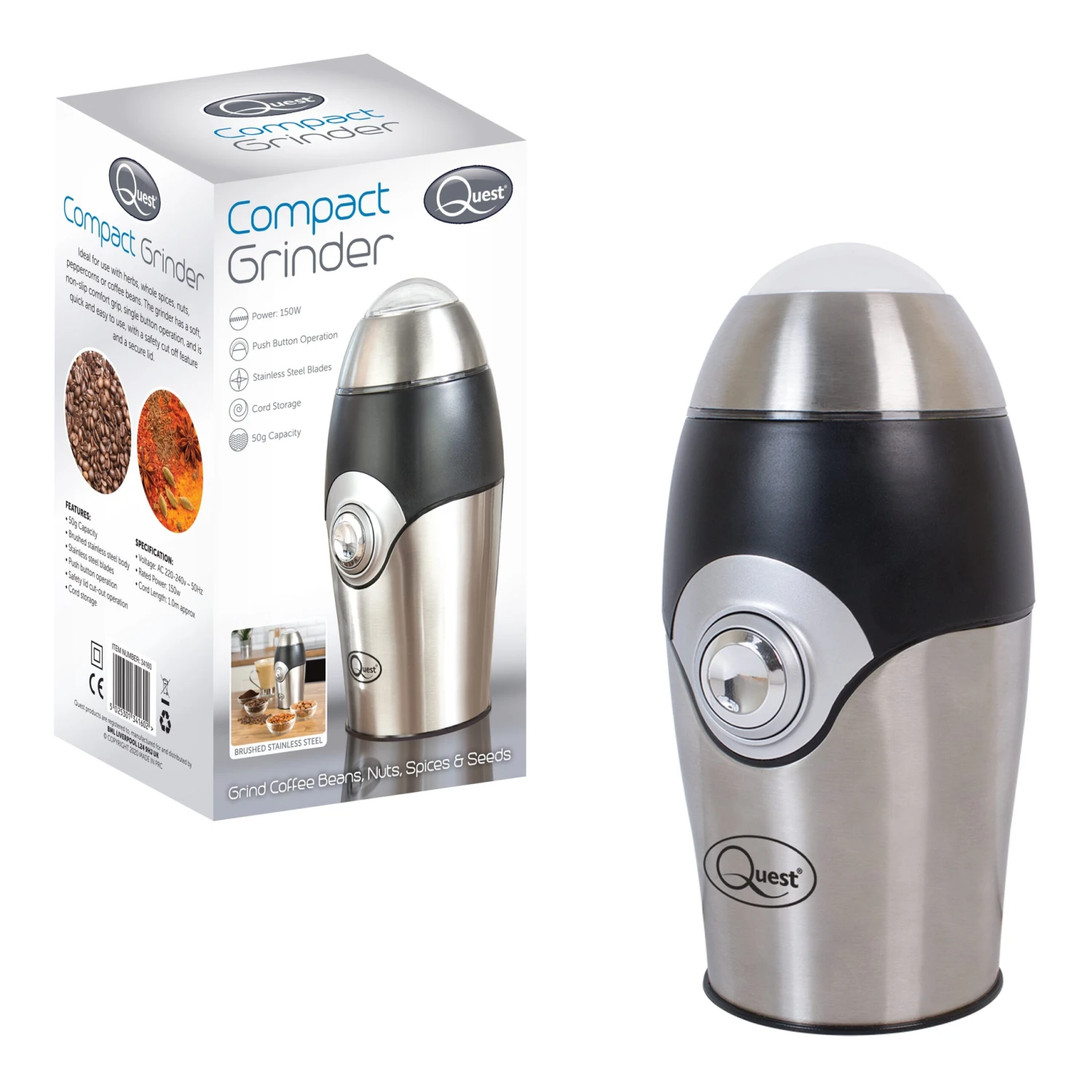 Quest Electric Compact Grinder - Stainless Steel 6 Quest Electric Compact Grinder - Stainless Steel - Image 6