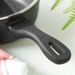 Lewis's Sovereign Stone 20cm Scratch Resistant Easy Clean Non Stick Saucepan & Lid -Black Marble -Home Furnishing Serie Shop 2646442 IMAGE5