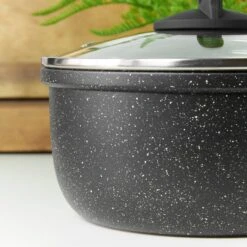Lewis's Sovereign Stone 20cm Scratch Resistant Easy Clean Non Stick Saucepan & Lid -Black Marble -Home Furnishing Serie Shop 2646442 IMAGE7