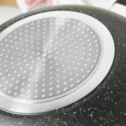 Lewis's Sovereign Stone 28cm Scratch Resistant Easy Clean Non Stick Wok & Lid All Hobs -Home Furnishing Serie Shop 2646473 Sovereign Stone 28cm Non Stick Wok With Lid 3
