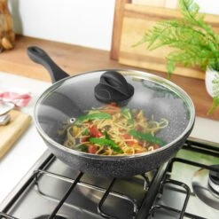 Lewis's Sovereign Stone 28cm Scratch Resistant Easy Clean Non Stick Wok & Lid All Hobs -Home Furnishing Serie Shop 2646473 IMAGE4
