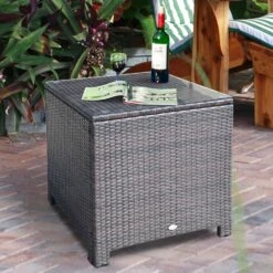 Outsunny Rattan Garden Side Table - Brown 7 Outsunny Rattan Garden Side Table - Brown -Home Furnishing Serie Shop 2MG6ff17eecc2a656