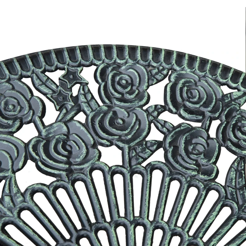 Outsunny Bistro Set Cast Aluminium - Green 7 Outsunny Bistro Set Cast Aluminium - Green - Image 7