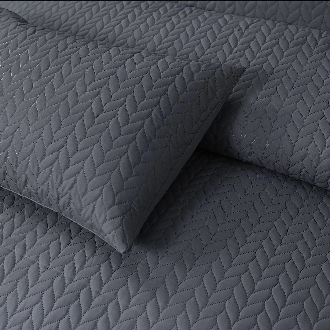 Opus Leaf Pinsonic Duvet Set - Charcoal 3 Opus Leaf Pinsonic Duvet Set - Charcoal - Image 3