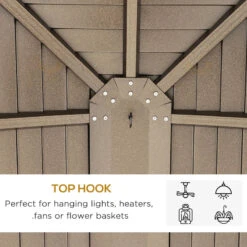 Outsunny Hardtop Gazebo With Curtains 3 X 4m - Brown -Home Furnishing Serie Shop 2zi2601893f17a563 jpg