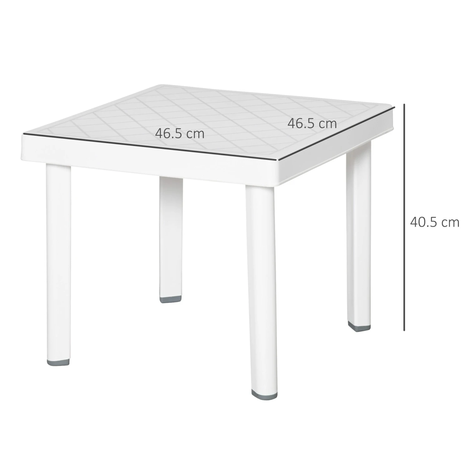 Outsunny Patio End Table - White 3 Outsunny Patio End Table - White - Image 3