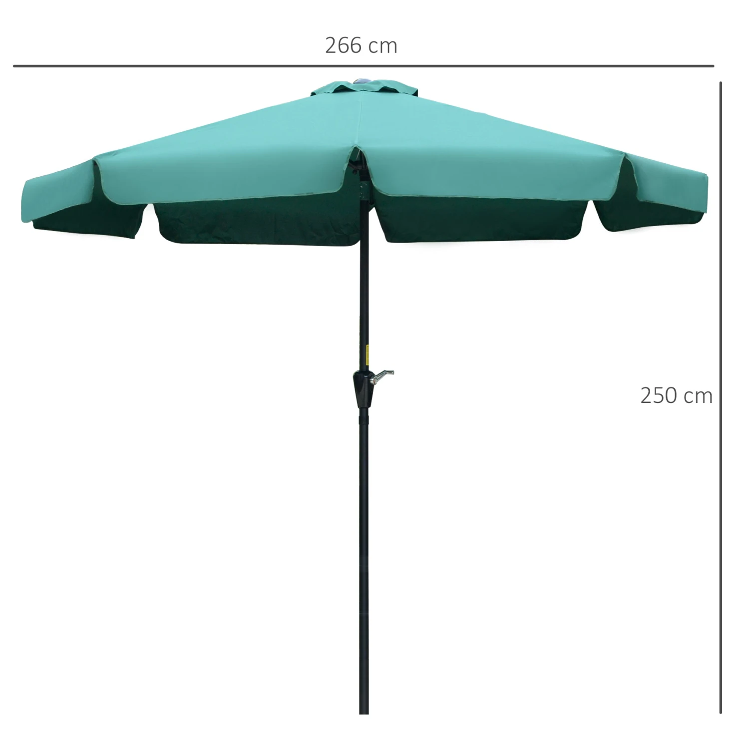 Outsunny Patio Umbrella Green 3 Outsunny Patio Umbrella Green - Image 3