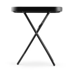 Silver & Stone Folding Glass Side Table 40 X 40 X 46cm - Black - Indoor Or Outdoor -Home Furnishing Serie Shop 3232804 IMAGE3