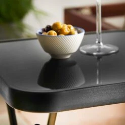 Silver & Stone Folding Glass Side Table 40 X 40 X 46cm - Black - Indoor Or Outdoor -Home Furnishing Serie Shop 3232804 IMAGE7