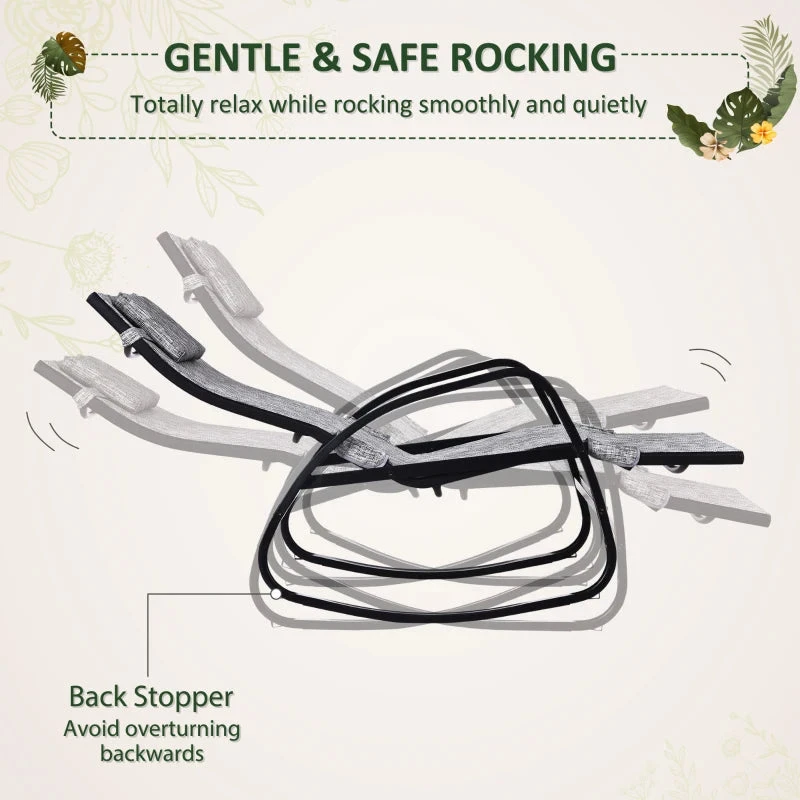 Outsunny Rocking Chair - Light Grey 7 Outsunny Rocking Chair - Light Grey - Image 7