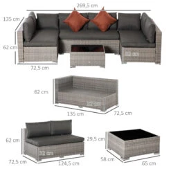 Outsunny Rattan Sofa Set 2.7m - Grey 29 Outsunny Rattan Sofa Set 2.7m - Grey -Home Furnishing Serie Shop 3W24d81863a63c64a jpg