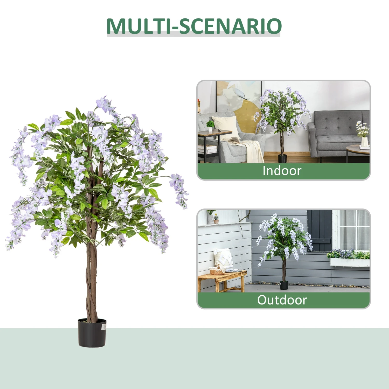 HOMCOM Wisteria Flower Tree - Artificial Plant 5 HOMCOM Wisteria Flower Tree - Artificial Plant - Image 5