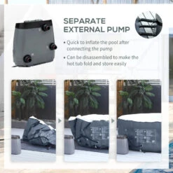 Outsunny Inflatable Hot Tub Spa Round With Cover For 4 People 180cm - Dark Blue 16 Outsunny Inflatable Hot Tub Spa Round With Cover For 4 People 180cm - Dark Blue -Home Furnishing Serie Shop 3spb1018041c96467 jpg