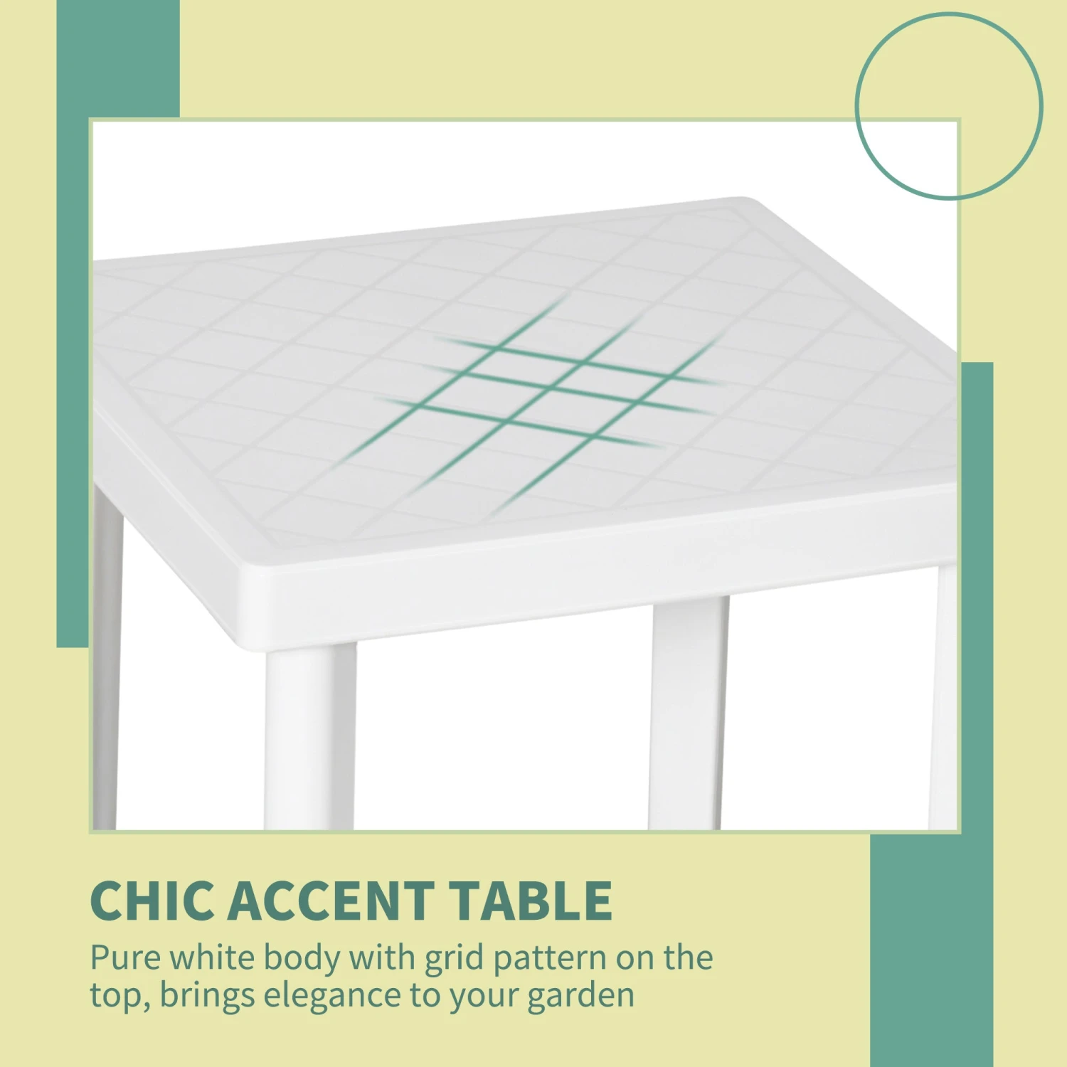 Outsunny Patio End Table - White 4 Outsunny Patio End Table - White - Image 4