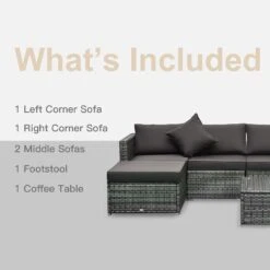 Outsunny 6 Pieces Outdoor Rattan Corner Sofa Set, Patio Aluminum Frame With All-weather Wicker Conversation Furniture W/ Coffee Table & Cushions, Mixed Grey 20 Outsunny 6 Pieces Outdoor Rattan Corner Sofa Set, Patio Aluminum Frame With All-weather Wicker Conversation Furniture W/ Coffee Table & Cushions, Mixed Grey -Home Furnishing Serie Shop 4 4 51ef6e81 606d 4638 963f aa48c76b9532