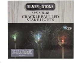 Silver & Stone Solar Powered Crackle Ball Stakes Pack Of 6 Colour Changing 6 Silver & Stone Solar Powered Crackle Ball Stakes Pack Of 6 Colour Changing -Home Furnishing Serie Shop 41WqhG wVlL. AC