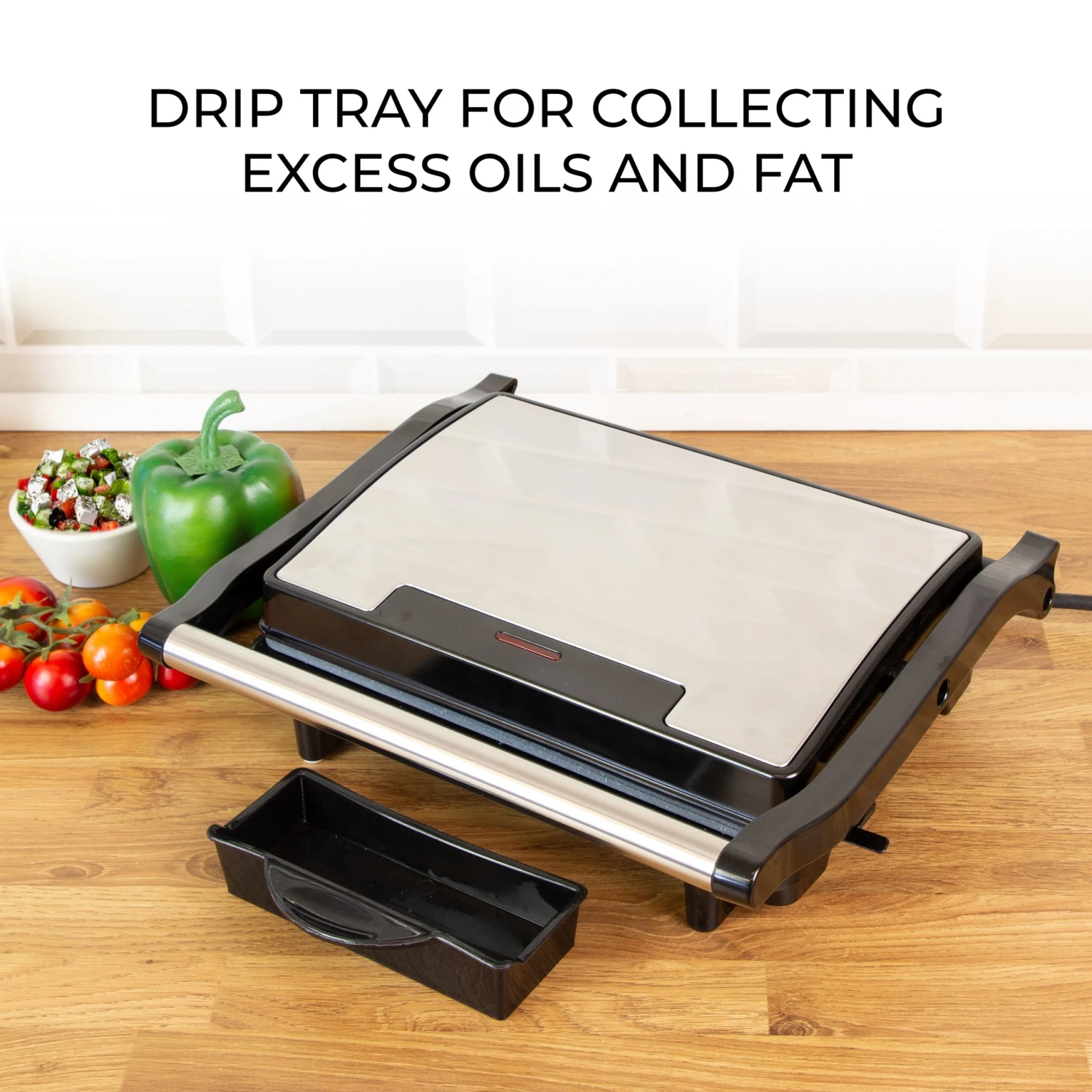 Quest Deluxe Health Grill & Panini Press Marble Coated - Silver 4 Quest Deluxe Health Grill & Panini Press Marble Coated - Silver - Image 4