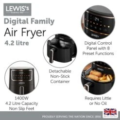 Lewis's Digital Family Air Fryer 4.2L 9 Lewis's Digital Family Air Fryer 4.2L -Home Furnishing Serie Shop 4335894 FAMILY Digital Air fryer INFOGRAPHICS 1 4bb3de73 a849 425c b538 2918a974bbb7