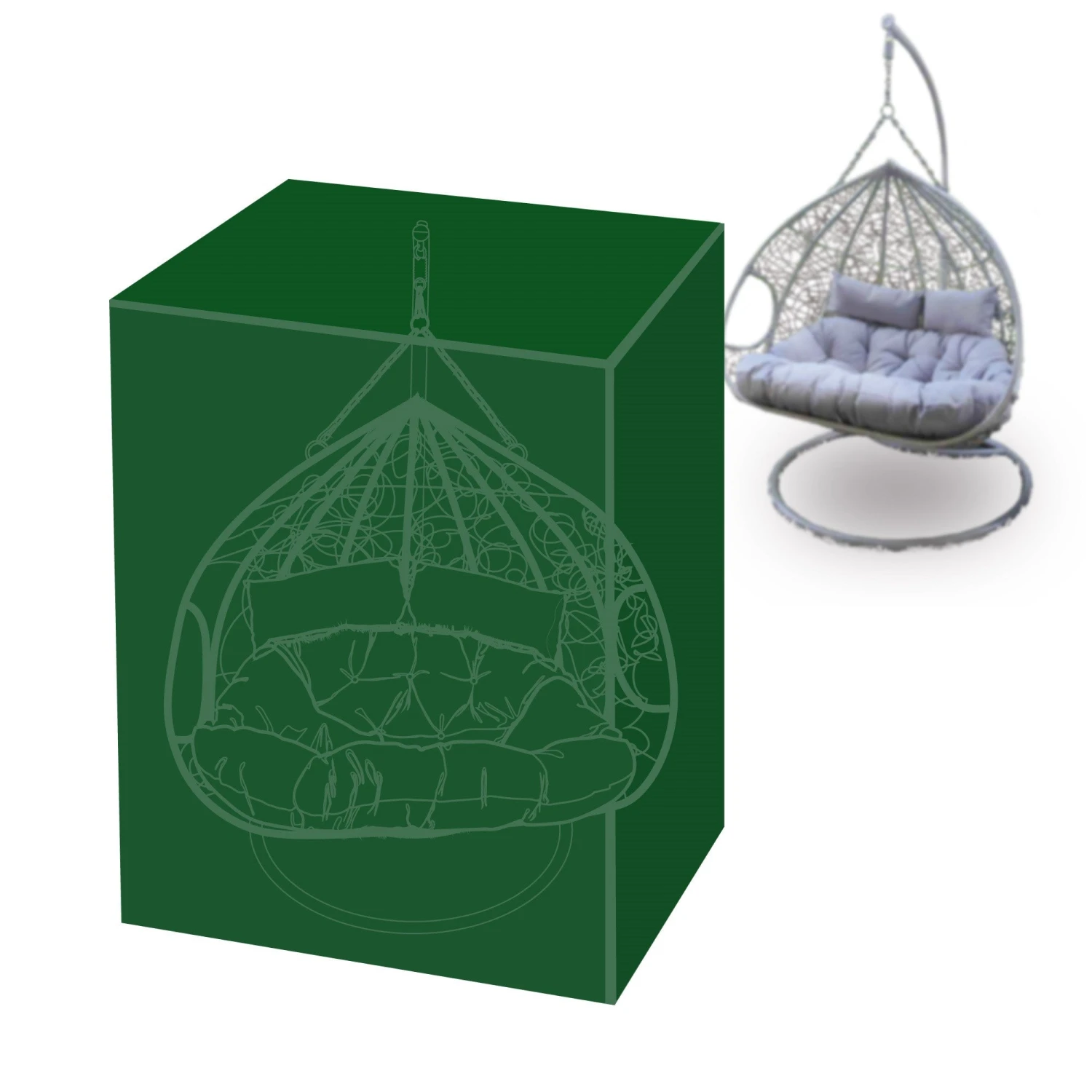 Silver & Stone Outdoor Furniture Cover For Double Egg Chair 1 Silver & Stone Outdoor Furniture Cover For Double Egg Chair