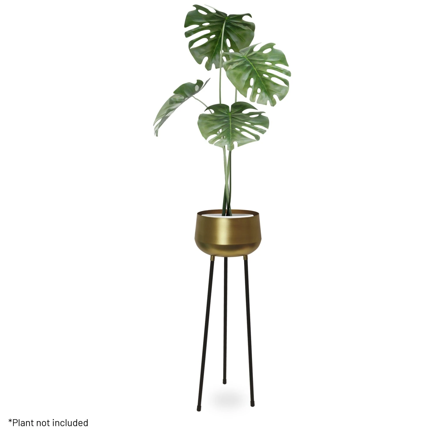 Palma Indoor Metal Planter Pot On Legs - Gold 2 Palma Indoor Metal Planter Pot On Legs - Gold - Image 2