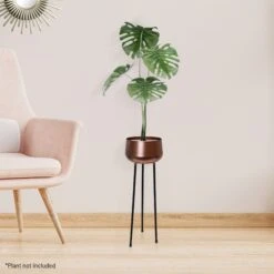 Palma Indoor Metal Planter Pot On Legs - Bronze -Home Furnishing Serie Shop 44982231