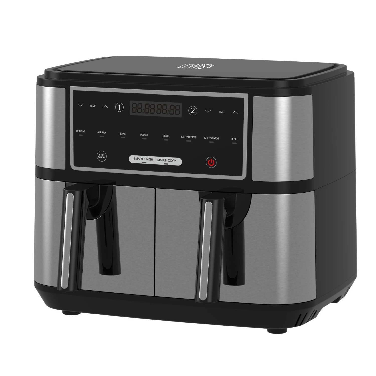 Lewis's Air Fryer With Dual Twin Basket 9L - 2 X 4.5l Drawers 1 Lewis's Air Fryer With Dual Twin Basket 9L - 2 X 4.5l Drawers