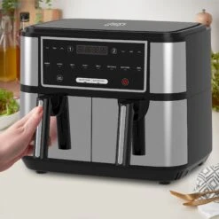 Lewis's Air Fryer With Dual Twin Basket 9L - 2 X 4.5l Drawers 9 Lewis's Air Fryer With Dual Twin Basket 9L - 2 X 4.5l Drawers -Home Furnishing Serie Shop 4778134 LEWIS S TWIN BASKET AIRFRYER 5 3fd41c8b 4bc7 4c0c 85e6 35fa7eebb0bd