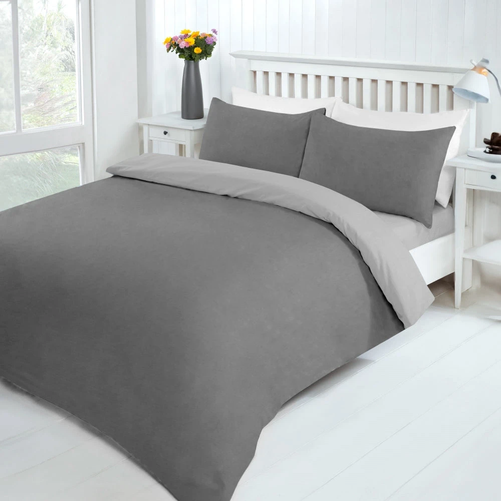 Lewis's Supersoft Reversible Bed In A Bag - Charcoal / Grey 1 Lewis's Supersoft Reversible Bed In A Bag - Charcoal / Grey