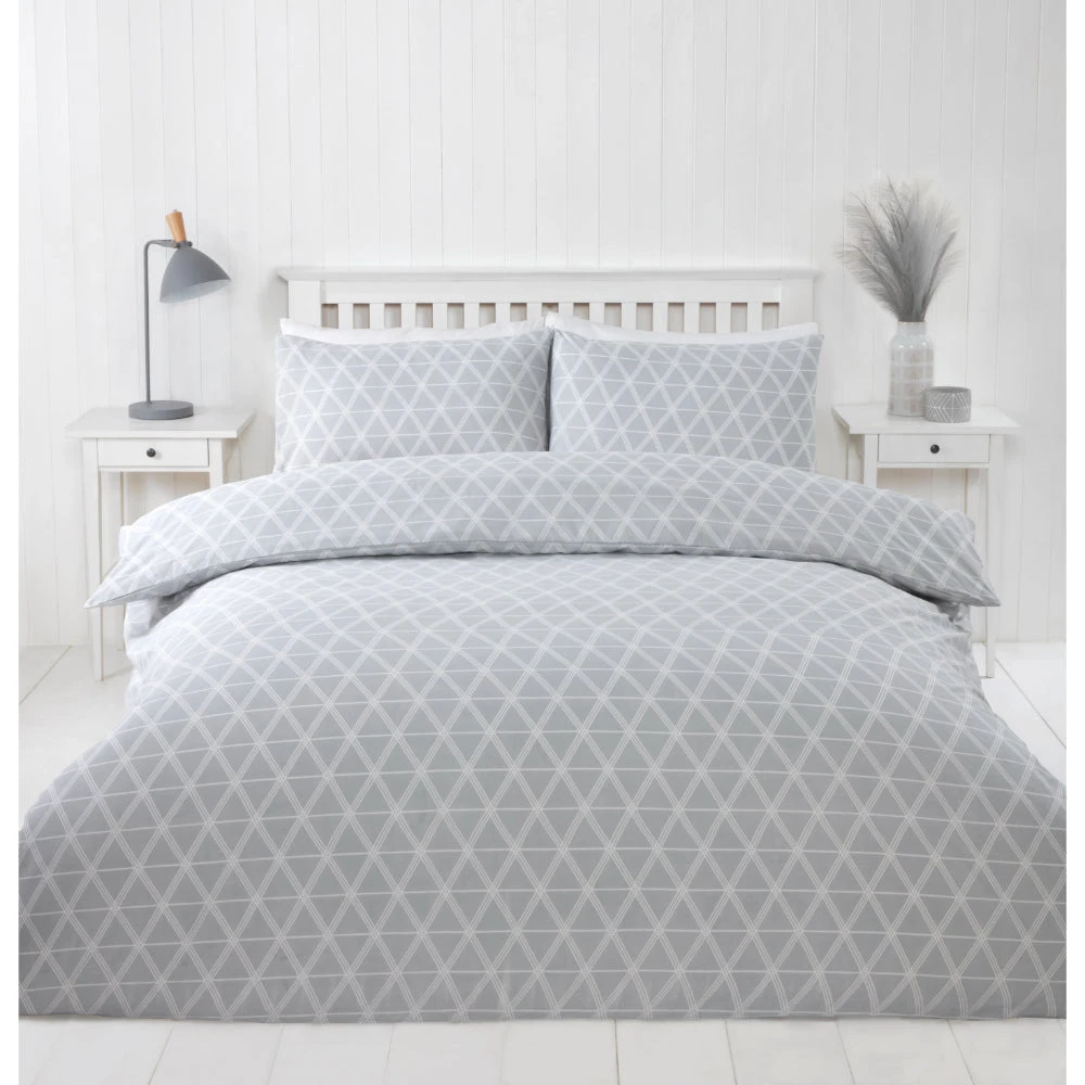 Lewis's Deco Duvet Set - Grey 2 Lewis's Deco Duvet Set - Grey - Image 2