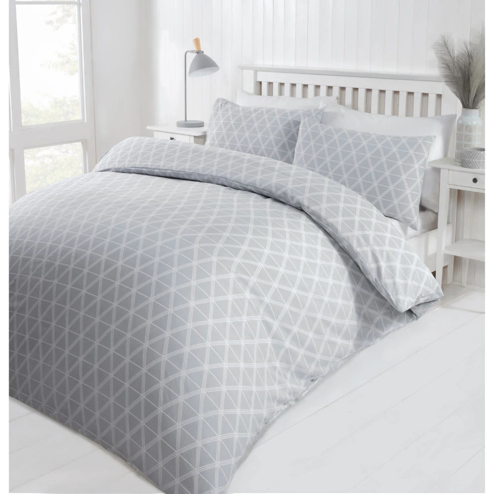 Lewis's Deco Duvet Set - Grey 1 Lewis's Deco Duvet Set - Grey