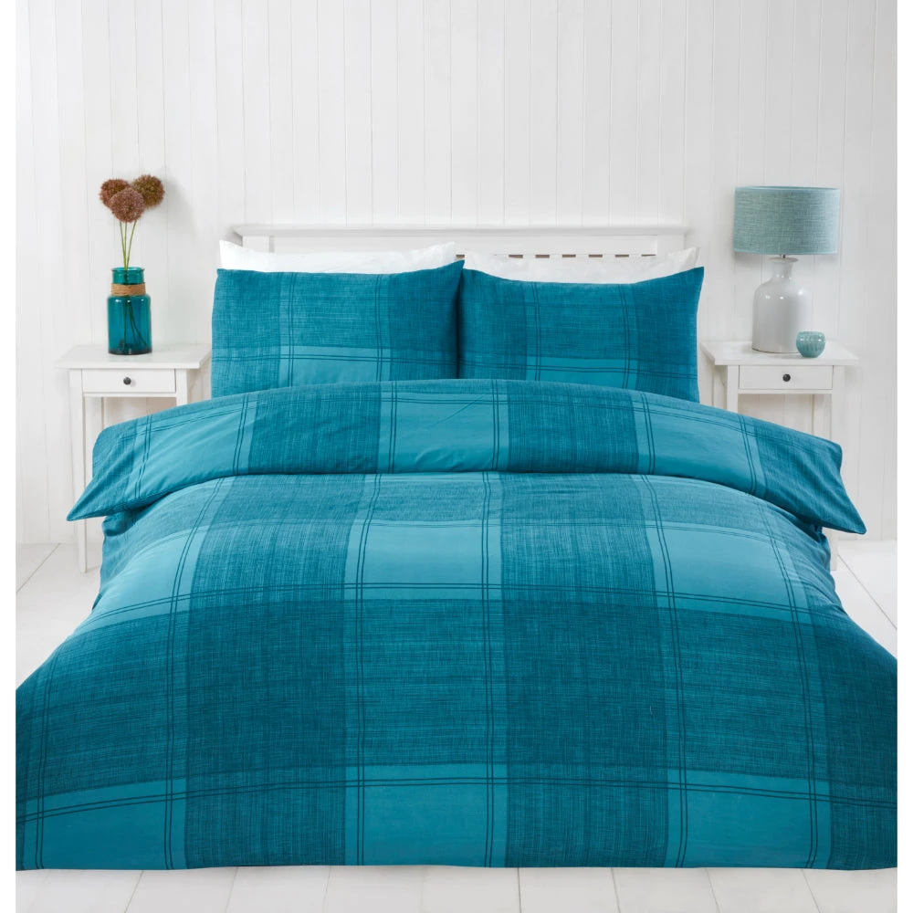 Lewis's Acton Duvet Set - Teal 2 Lewis's Acton Duvet Set - Teal - Image 2