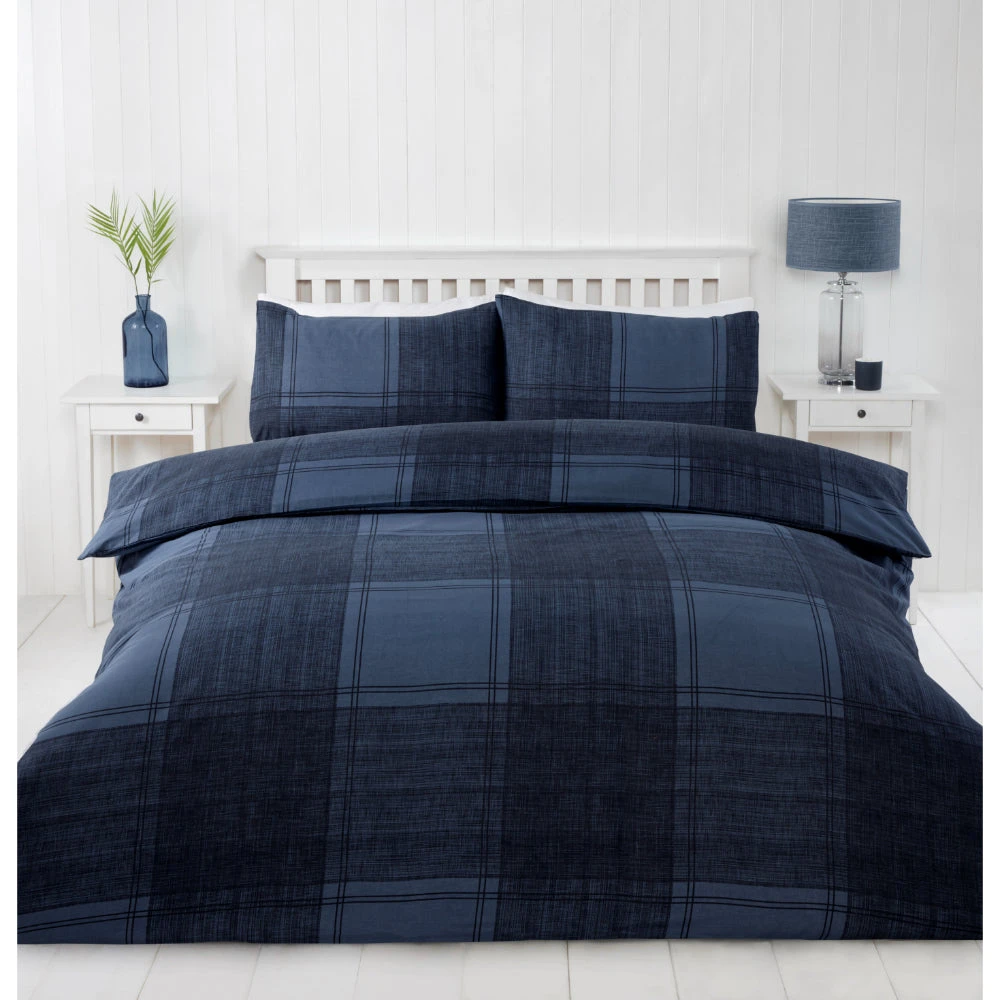 Lewis's Acton Duvet Set - Navy Blue 2 Lewis's Acton Duvet Set - Navy Blue - Image 2