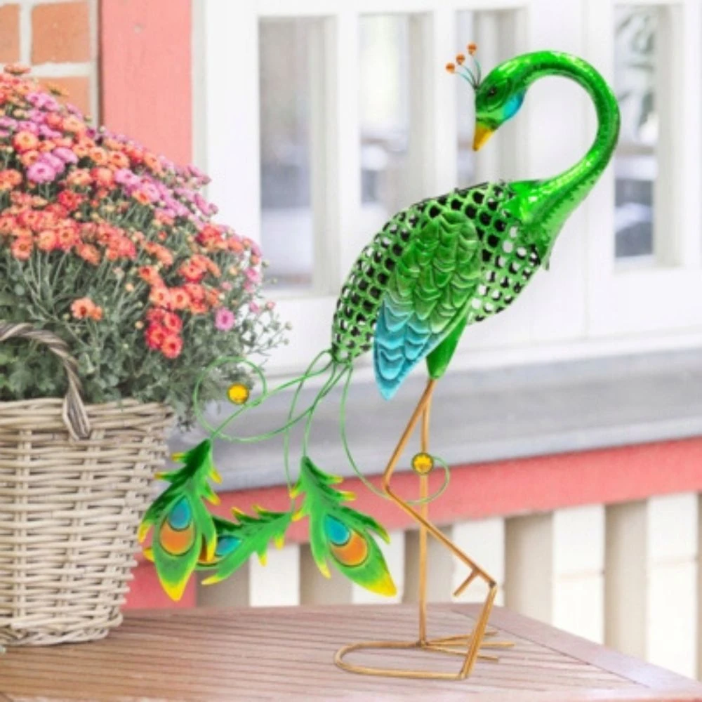 GardenKraft Solar Metal Peacock 56cm 1 GardenKraft Solar Metal Peacock 56cm