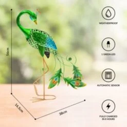 GardenKraft Solar Metal Peacock 56cm 7 GardenKraft Solar Metal Peacock 56cm -Home Furnishing Serie Shop 4927785 3