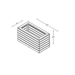 Forest Garden Linear Planter - Double 44cm(h) X 80cm(w) X 40cm(d) -Home Furnishing Serie Shop 4937456 7