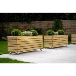 Forest Garden Linear Planter - Long With Wheels 49.6cm(h) X 120cm(w) X 40cm(d) 12 Forest Garden Linear Planter - Long With Wheels 49.6cm(h) X 120cm(w) X 40cm(d) -Home Furnishing Serie Shop 4937463 5
