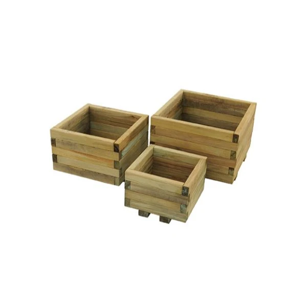 Forest Garden Kendal Square Planter - Set Of 3 1 Forest Garden Kendal Square Planter - Set Of 3