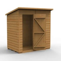 Forest Garden Shiplap Treated 6x4 Pent Shed - No Window