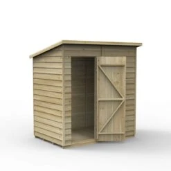 Forest Garden Overlap Pressure Treated 6x4 Pent Shed - No Window