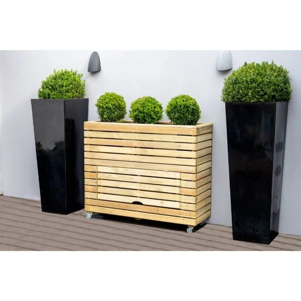 Forest Garden Linear Planter - Tall With Wheels 97.2cm(h) X 120cm(w) X 40cm(d) 2 Forest Garden Linear Planter - Tall With Wheels 97.2cm(h) X 120cm(w) X 40cm(d) - Image 2