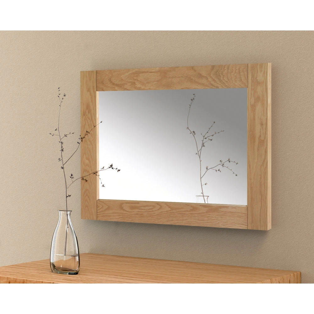 Marlborough Wall Mirror 100x70cm - Oak 2 Marlborough Wall Mirror 100x70cm - Oak - Image 2