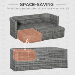 Outsunny Rattan Sofa Set To Daybed - Grey -Home Furnishing Serie Shop 4IT75617f4e802e3a jpg